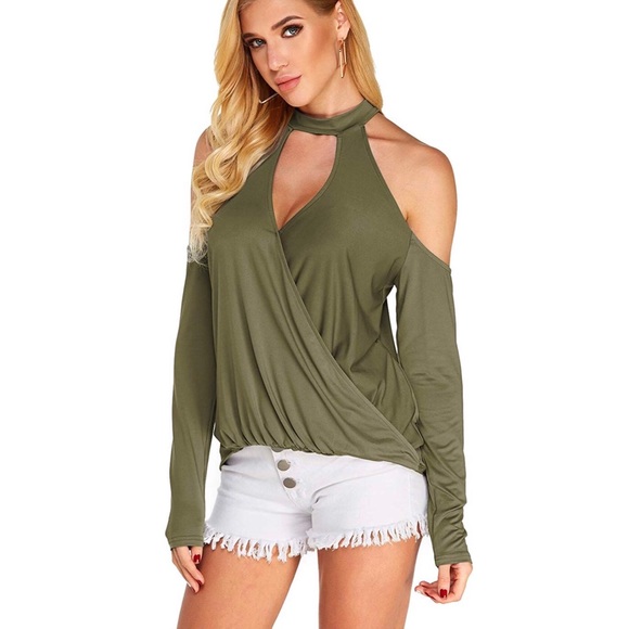 Cold Shoulder Long Sleeve Top - Picture 3 of 6